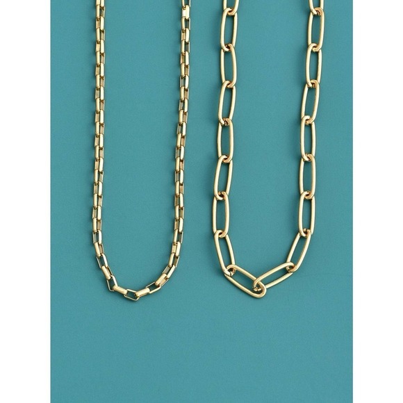 2pcs Minimalist Chain Necklace set gold - Picture 3 of 11